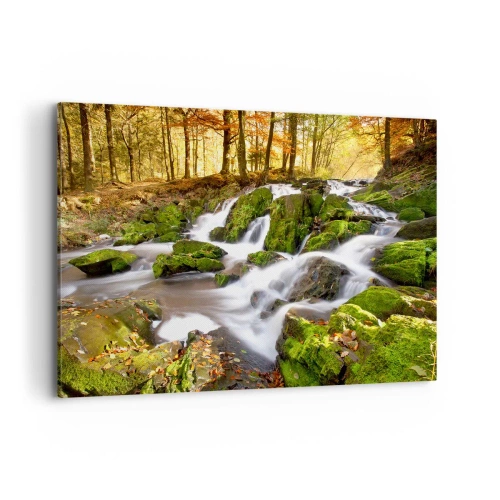 Vászonkép - Gyorsan át az őszi erdőn - 120x80 cm