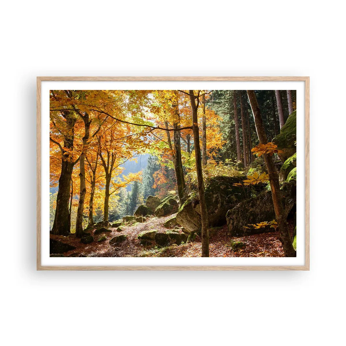 Poszter világos tölgy keretben - Itt az ideje a pihenésnek - 100x70 cm