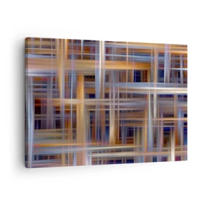 Vászonkép - Absztrakt geometrikus minták pasztell színekben - 70x50cm - Fényből szőtt - Modern fali dekoráció nappalihoz és hálószobához ARTTOR