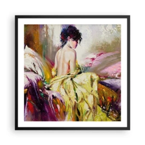 Poszter fehér keretben - Az ajkak és a csésze pereme között - 60x60 cm