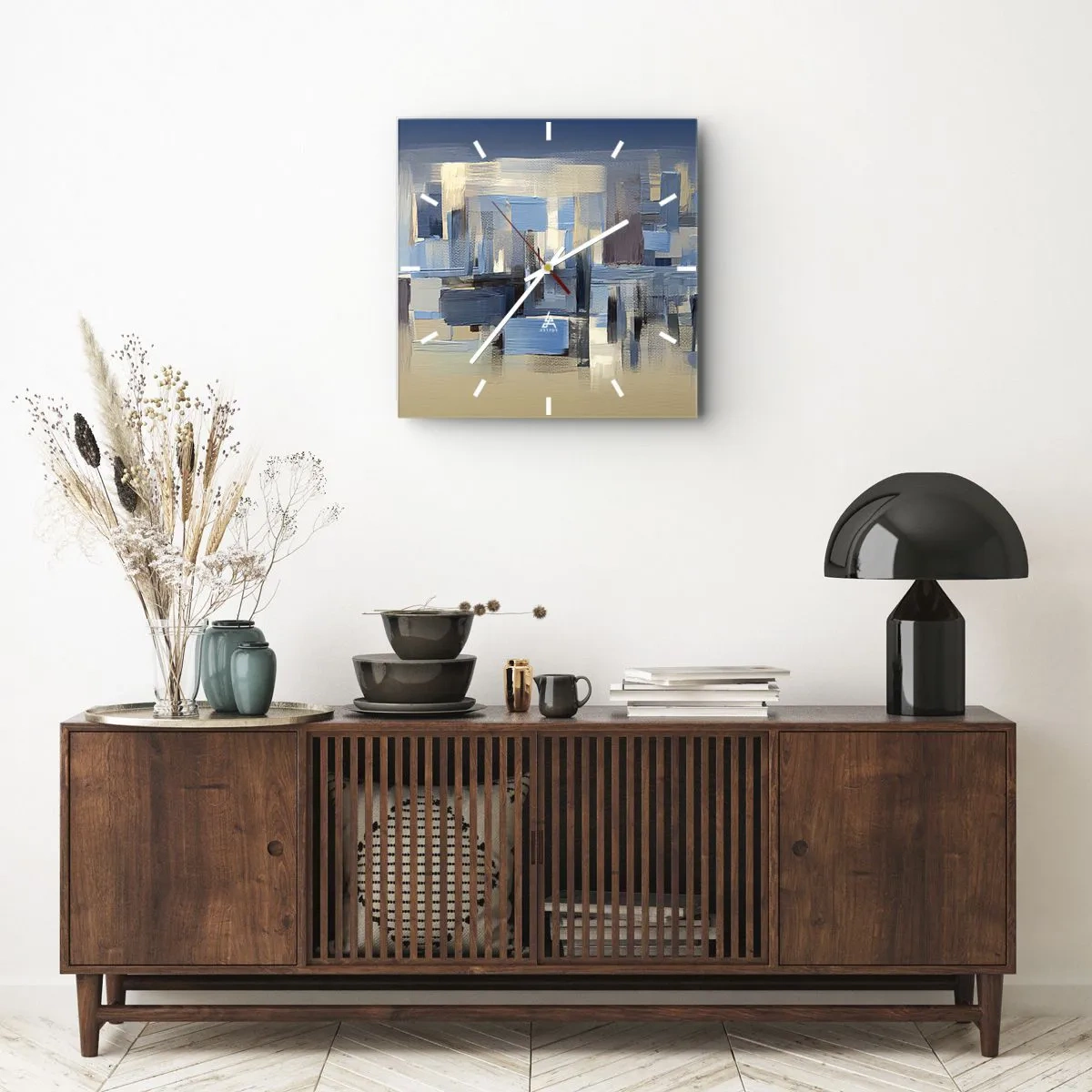 Falióra, Óra - Kék építmény - 30x30 cm