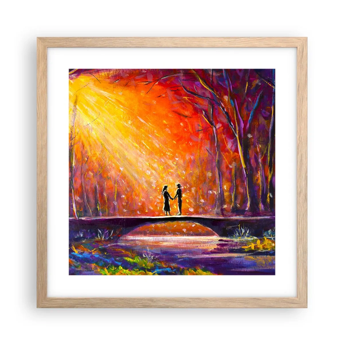 Poszter világos tölgy keretben - Az ég is szereti őket - 40x40 cm