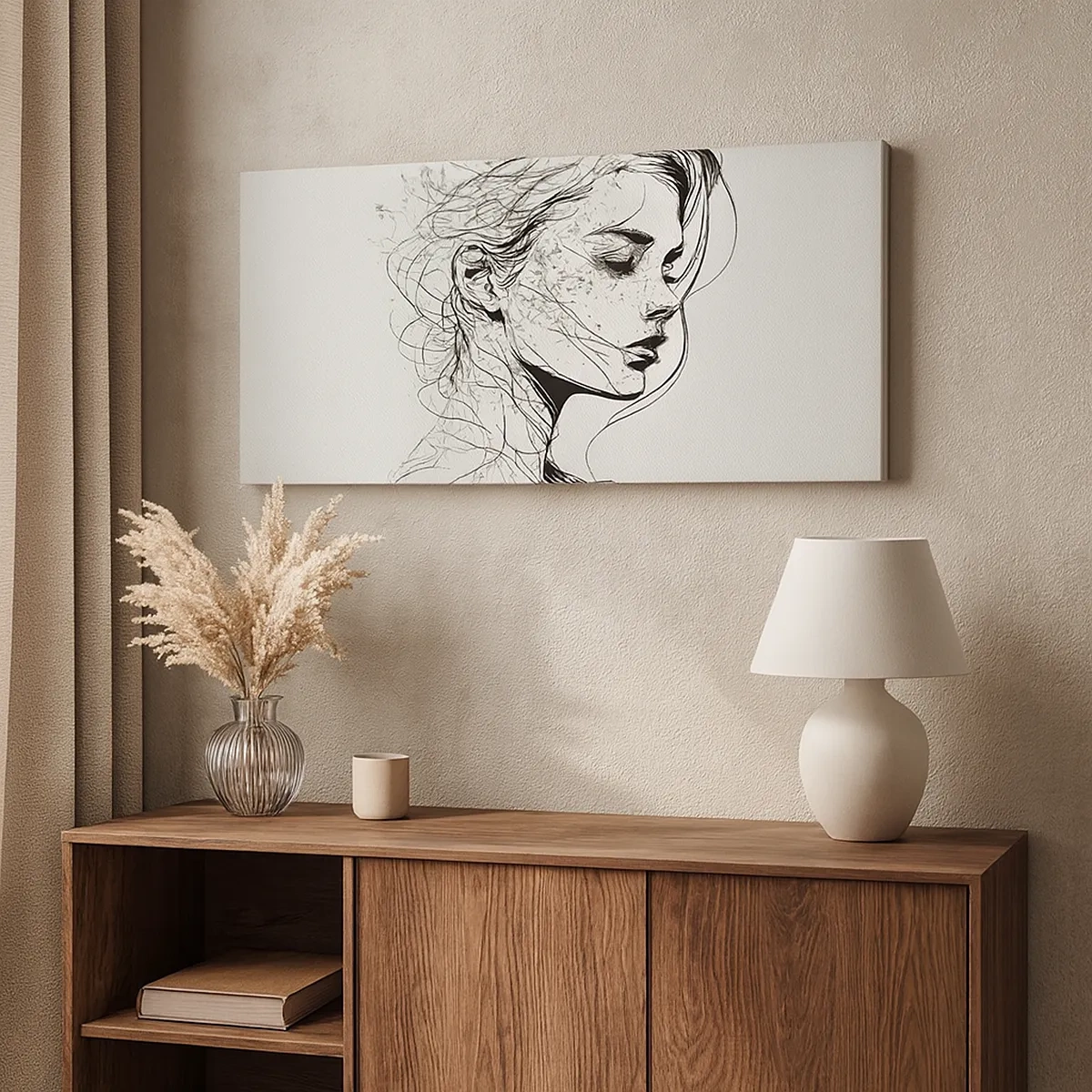 Vászonkép - Portré álmodozásban - 30x30 cm