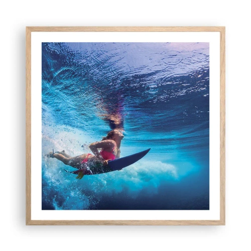 Poszter világos tölgy keretben - Az öröm mélysége - 60x60 cm