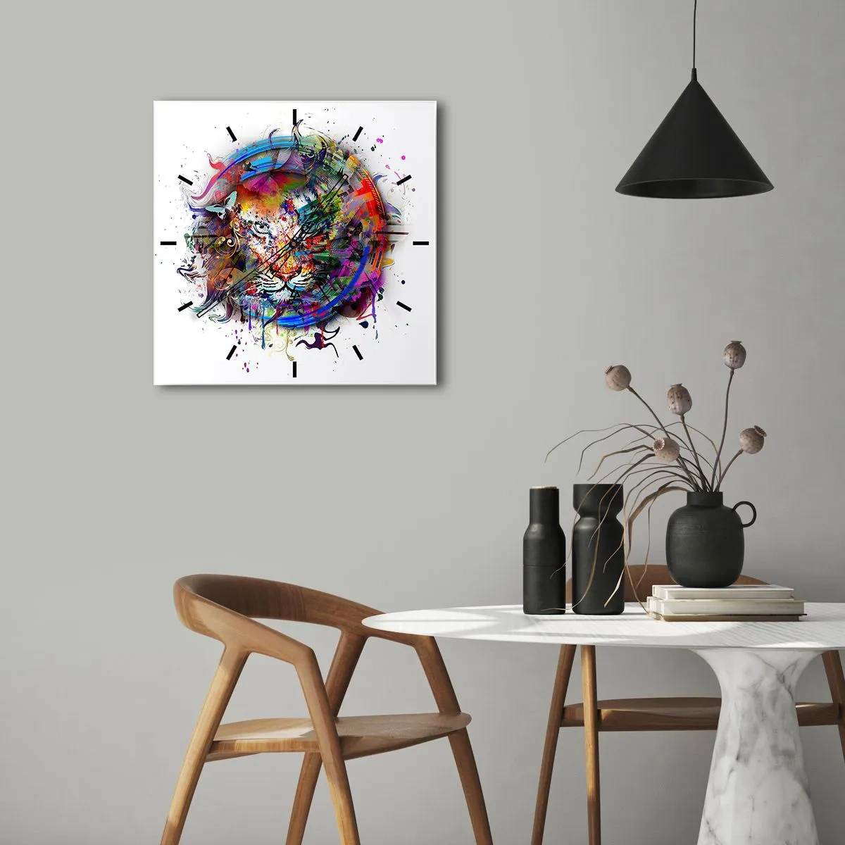 Falióra, Óra - Szivárványfátyol mögött lapul - 40x40 cm