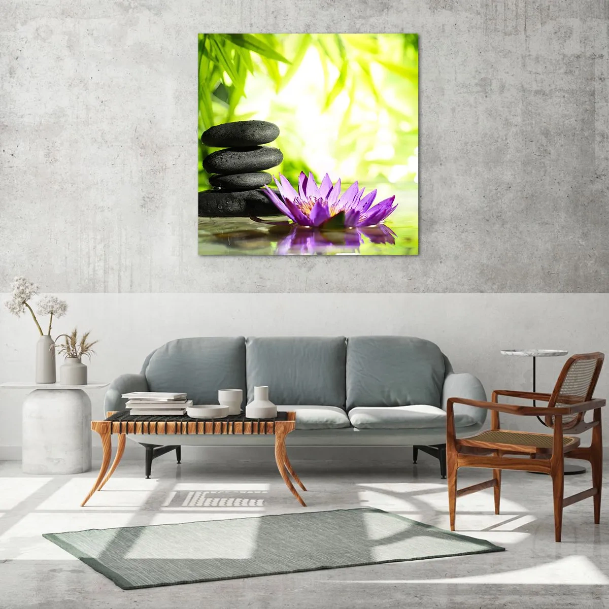 Üveg kép - Egy bambusz bokorban - 50x50 cm