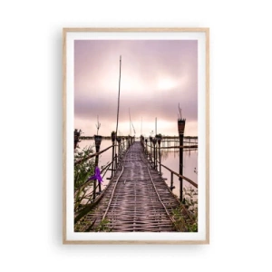 Poszter világos tölgy keretben - Nyugalom és csend Ázsiában - 61x91 cm