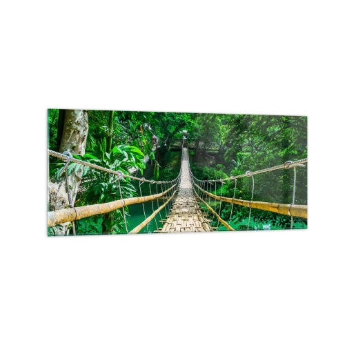 Üveg kép - Majomhíd a zöld felett - 120x50 cm