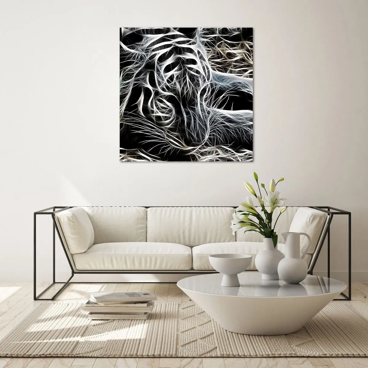 Üveg kép - Tanulmány a macska könnyedségéről - 70x70 cm