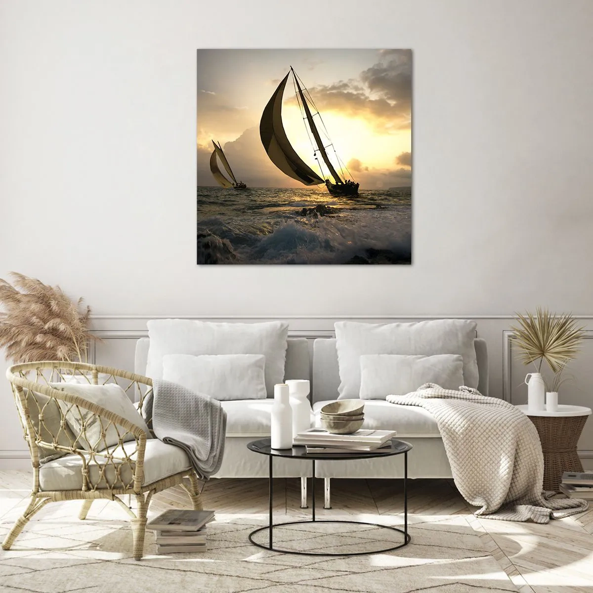 Üveg kép - Széllel és széllel szemben - 70x70 cm