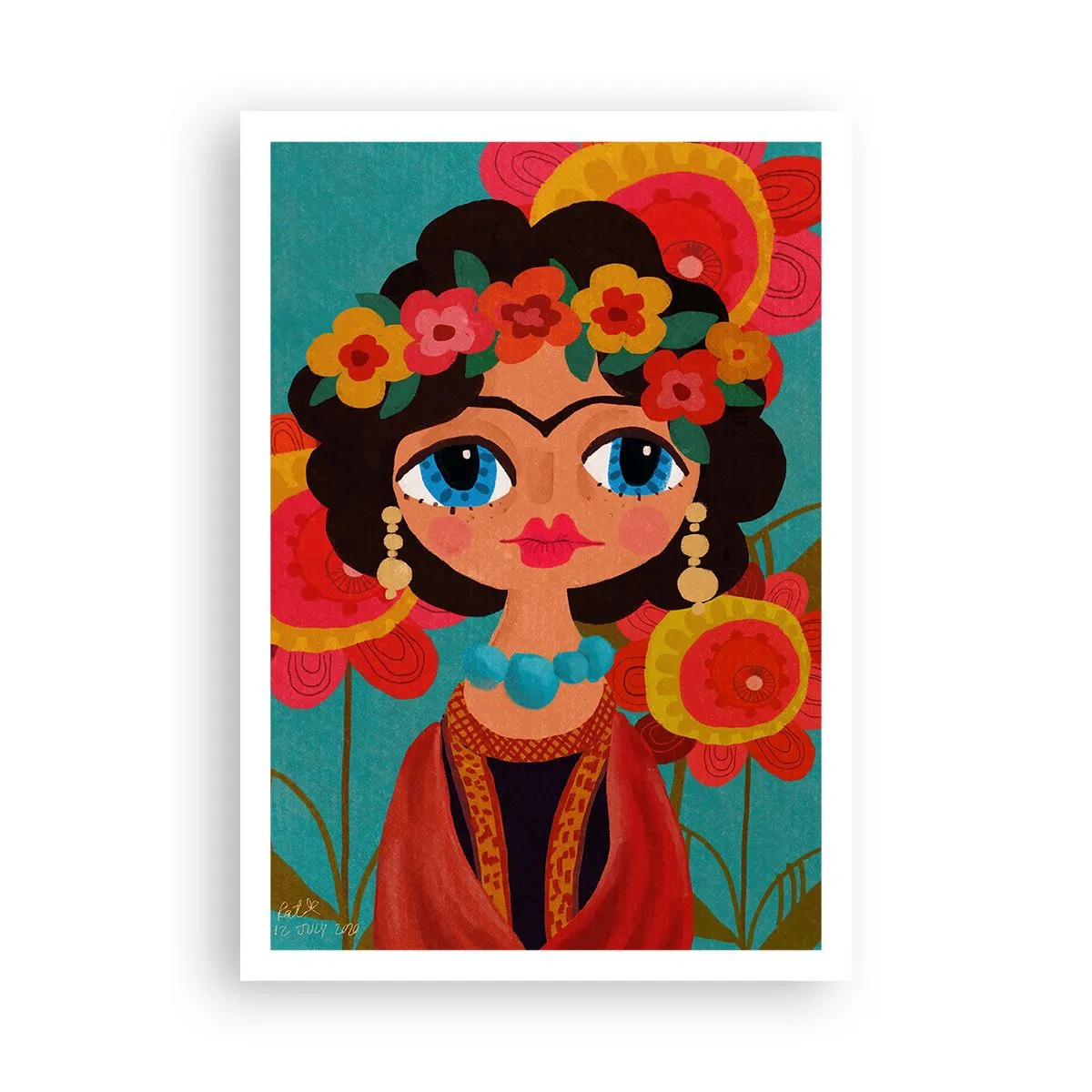 Poszter - A mákos leány - 70x100 cm