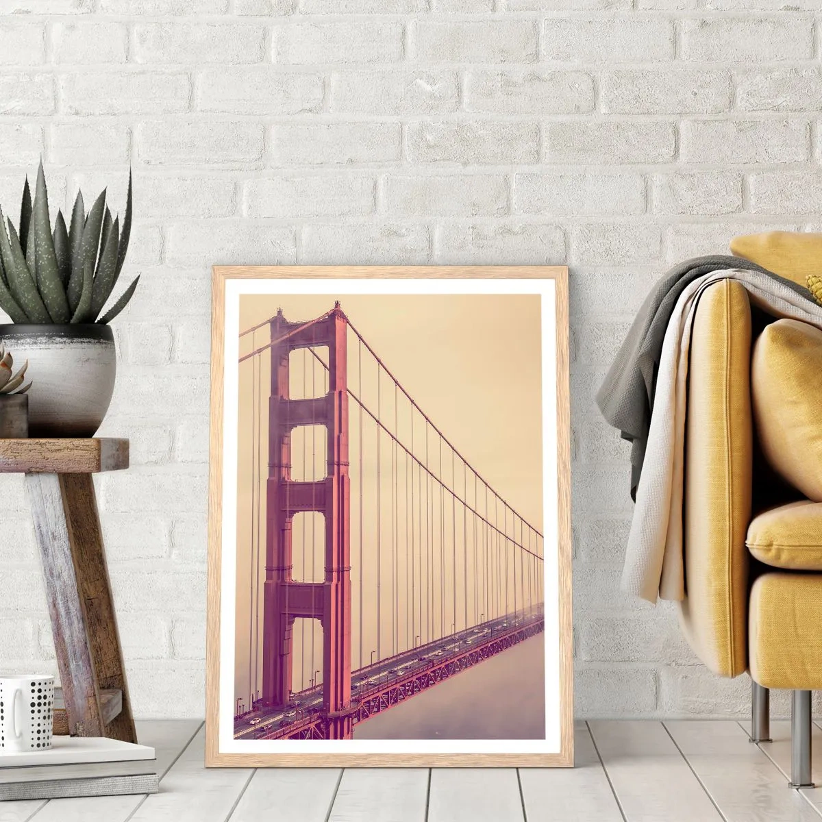 Poszter világos tölgy keretben - Ég és föld között - 61x91 cm