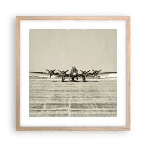 Poszter világos tölgy keretben - Mint mindig készen - 40x40 cm