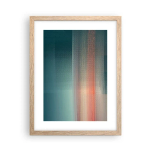 Poszter világos tölgy keretben - Absztrakt: fényhullámok - 30x40 cm