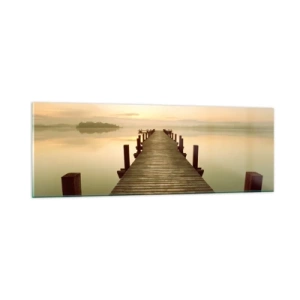 Üveg kép - Hajnal előtt, hajnal, fény - 90x30 cm