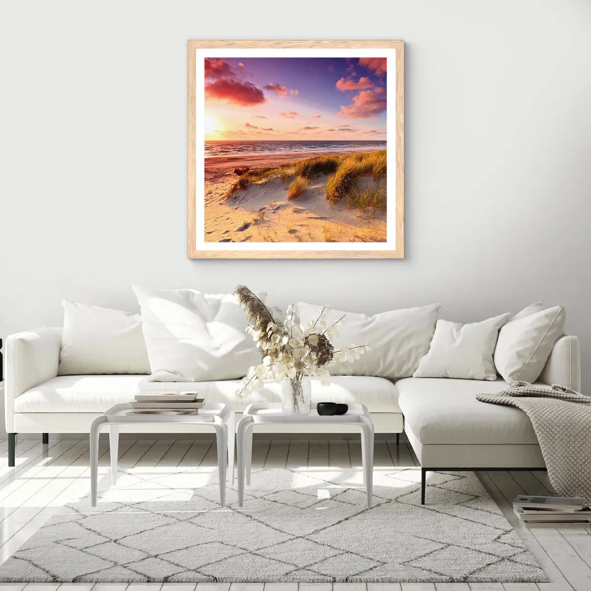 Poszter világos tölgy keretben - Már érződik a nyár a levegőben - 30x30 cm