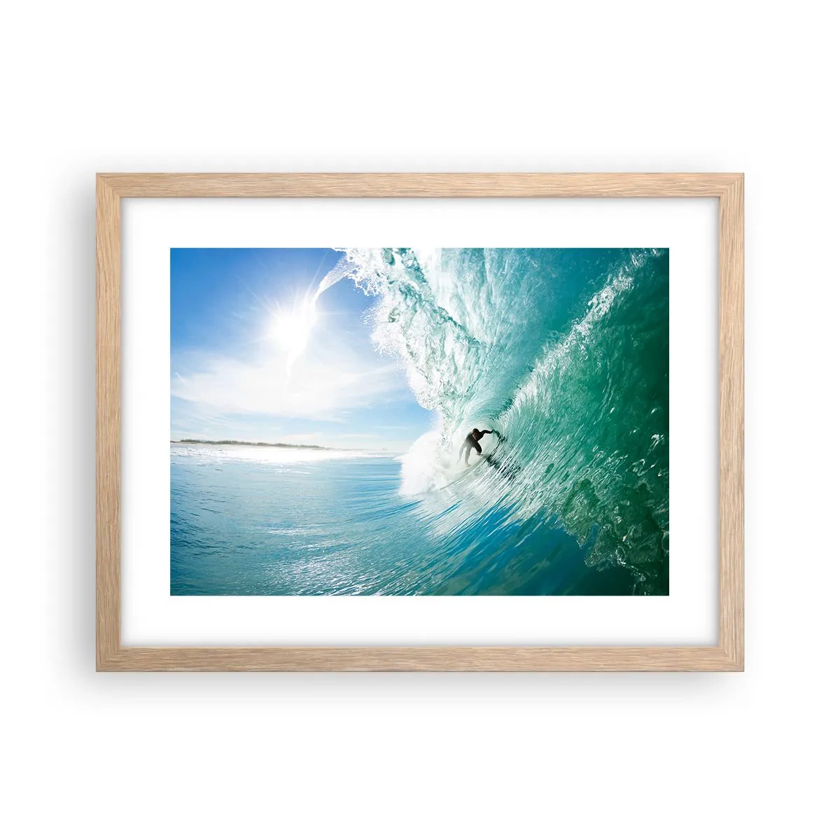 Poszter világos tölgy keretben - Mindig a hullámon - 40x30 cm