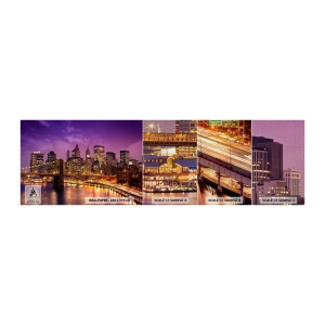 Fotótapéta Minta Premium Canvas - Lila-arany Manhathann - Város, New York, Építészet - 100x30 cm