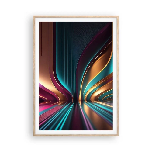 Poszter világos tölgy keretben - A fény építészete - 70x100 cm