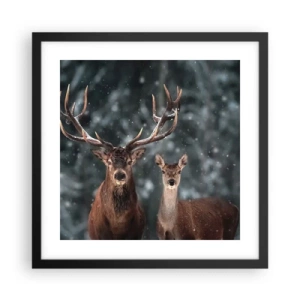 Poszter fehér keretben - Az erdő ura a feleségével - 40x40 cm