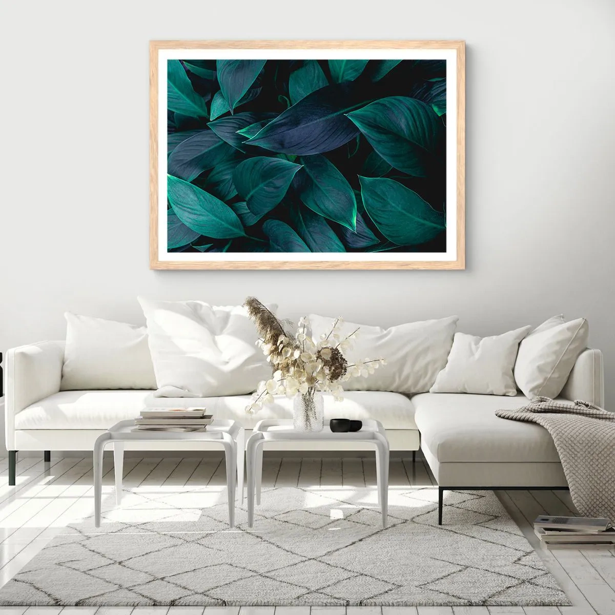 Poszter világos tölgy keretben - Maga a zöldellő növényzet - 100x70 cm