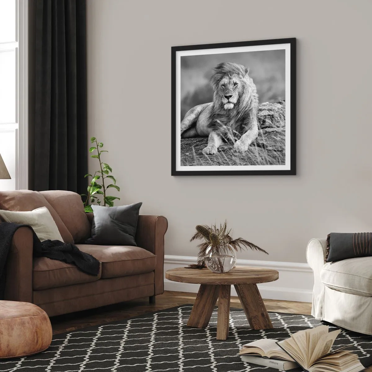 Poszter fehér keretben - Királyi szieszta - 50x50 cm