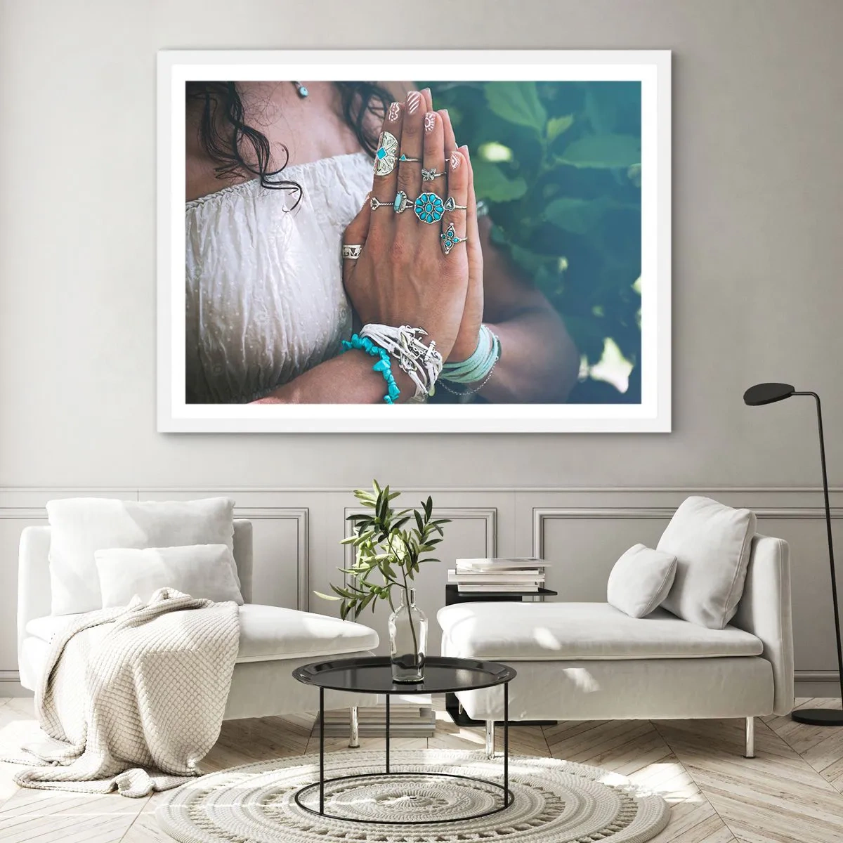 Poszter fekete keretben - Üdvözöljük a lét középpontjában - 50x40 cm