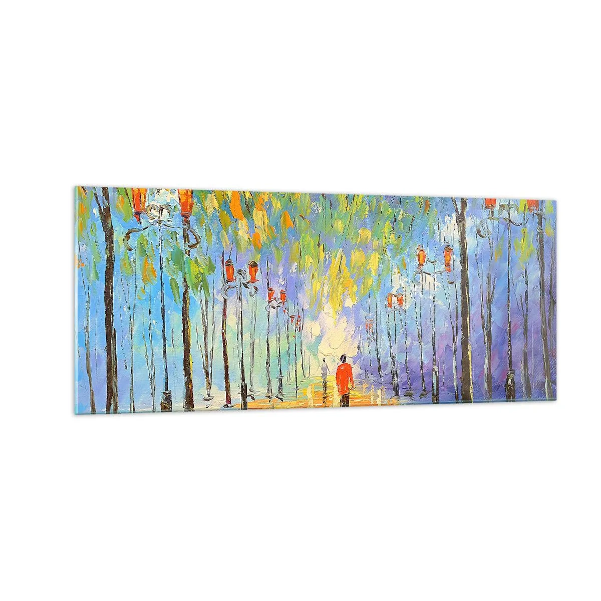 Üveg kép - Eső éjszakai dala - 100x40 cm