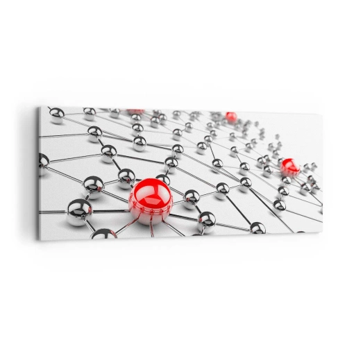 Vászonkép - Ezüst háló - 100x40 cm