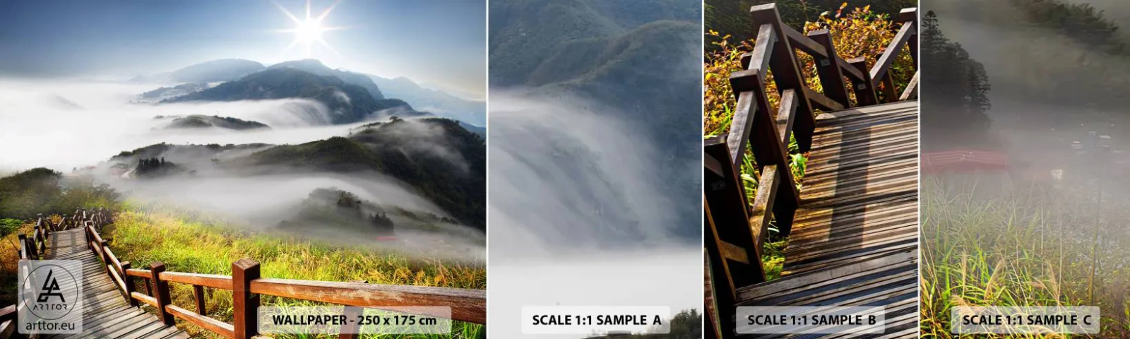 Fotótapéta Minta Standard Eco - Csillogásból és ködből szőtt - Tájkép, Hegyek, Nemzeti Park - 100x30 cm