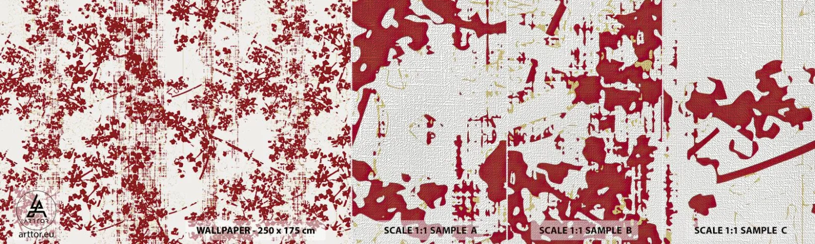 Fotótapéta Minta Premium Canvas - Mint egy régi perkál - Idős, Minta, Virágok - 100x30 cm