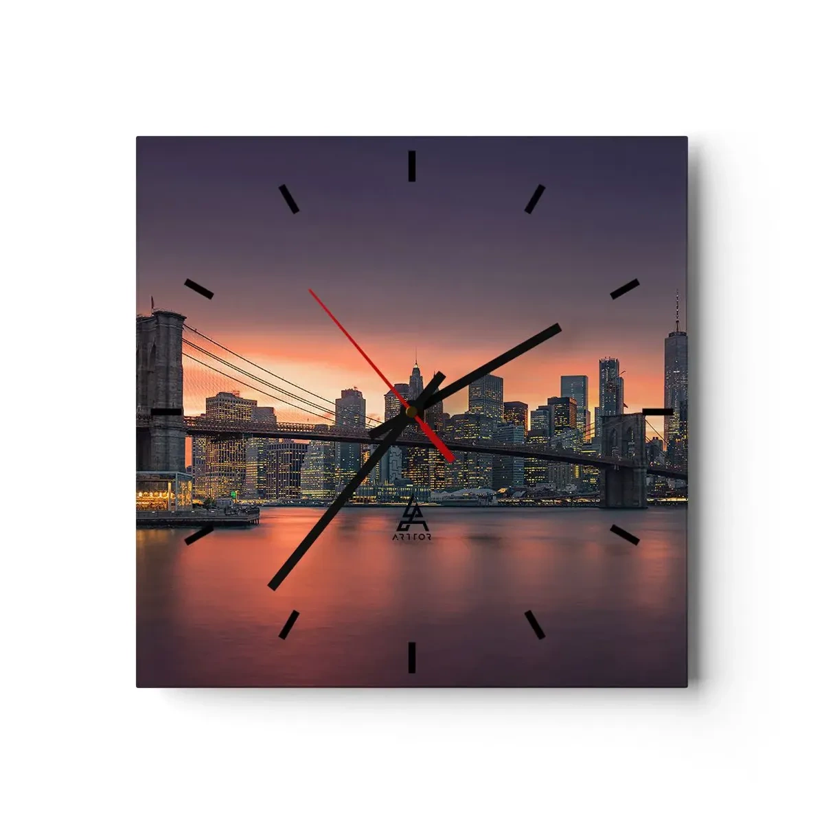 Falióra, Óra - Lila csendbe merülve - 30x30 cm