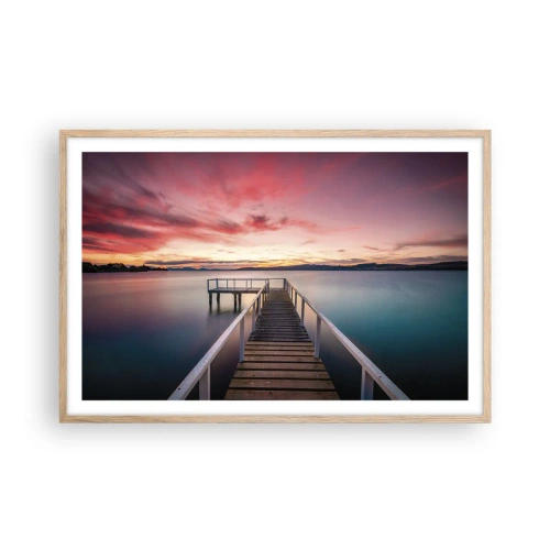 Poszter világos tölgy keretben - Az este szelíd lángja - 91x61 cm