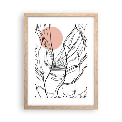 Poszter világos tölgy keretben - Gallyak hálójában - 30x40 cm