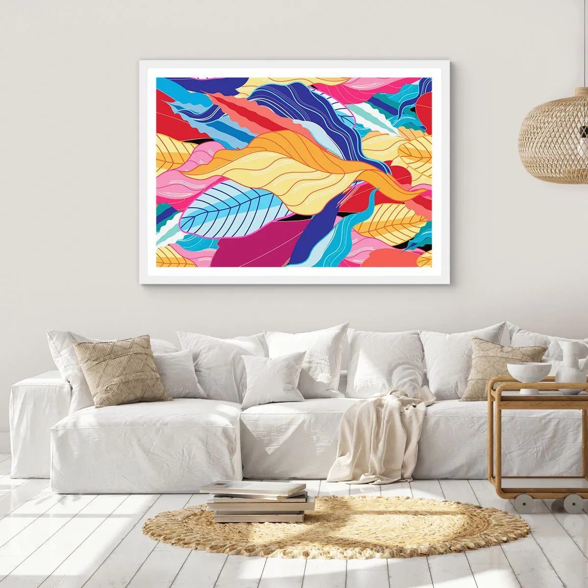 Poszter fekete keretben - Színes rendetlenség - 100x70 cm