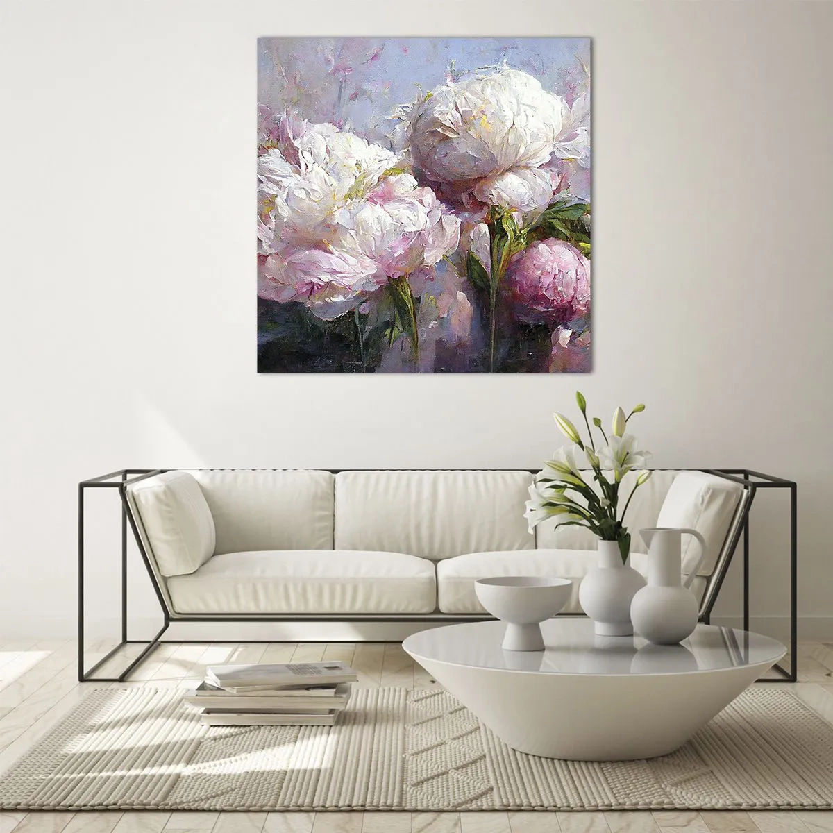 Üveg kép - Egy csokor, mely csordultig van élettel - 70x70 cm