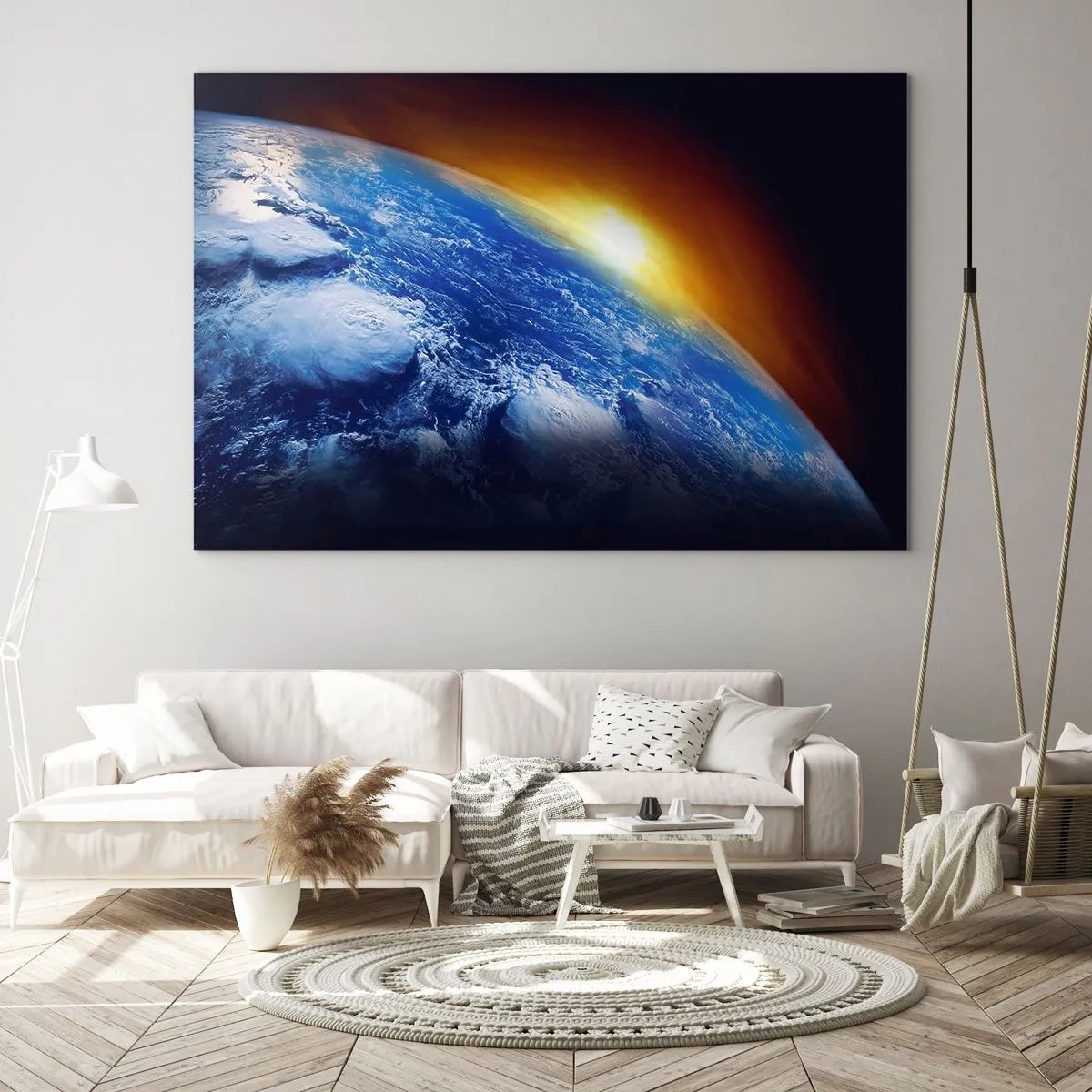 Üveg kép - Napkelte a kék bolygó felett - 100x70 cm