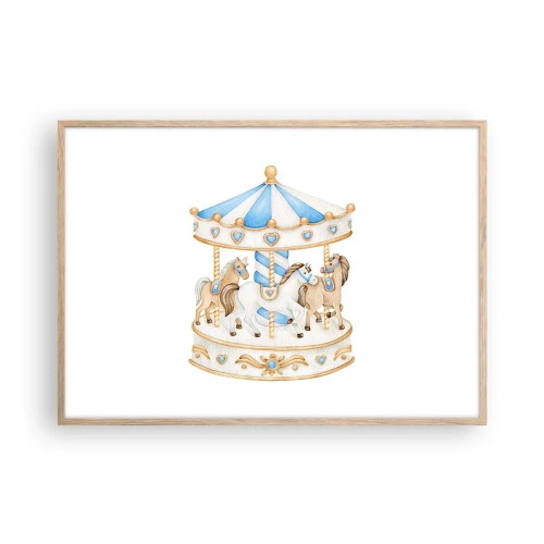 Poszter világos tölgy keretben - Édes gyermekkor - 100x70 cm