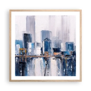 Poszter világos tölgy keretben - New York-i benyomás - 60x60 cm