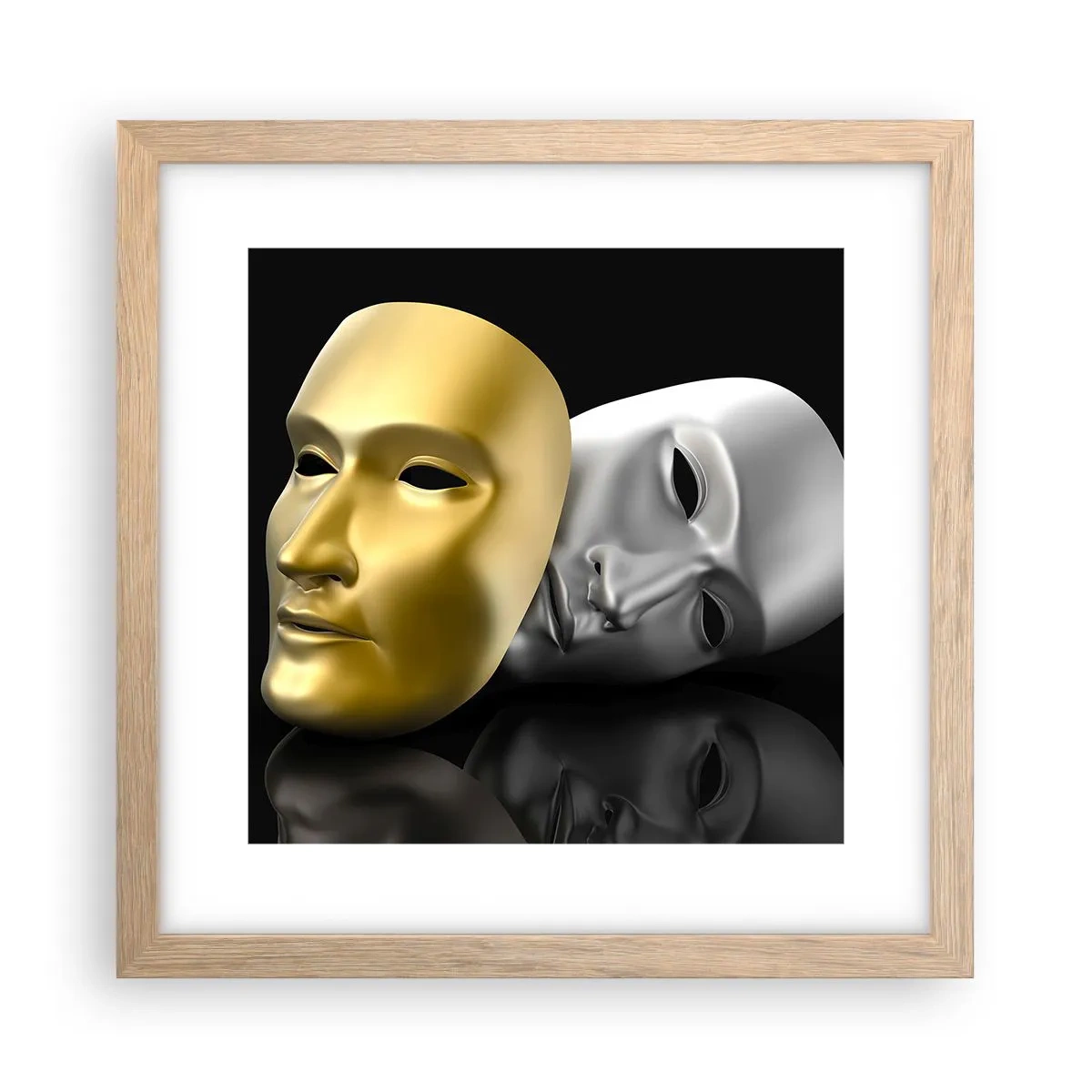 Poszter világos tölgy keretben - Az élet színház - 30x30 cm