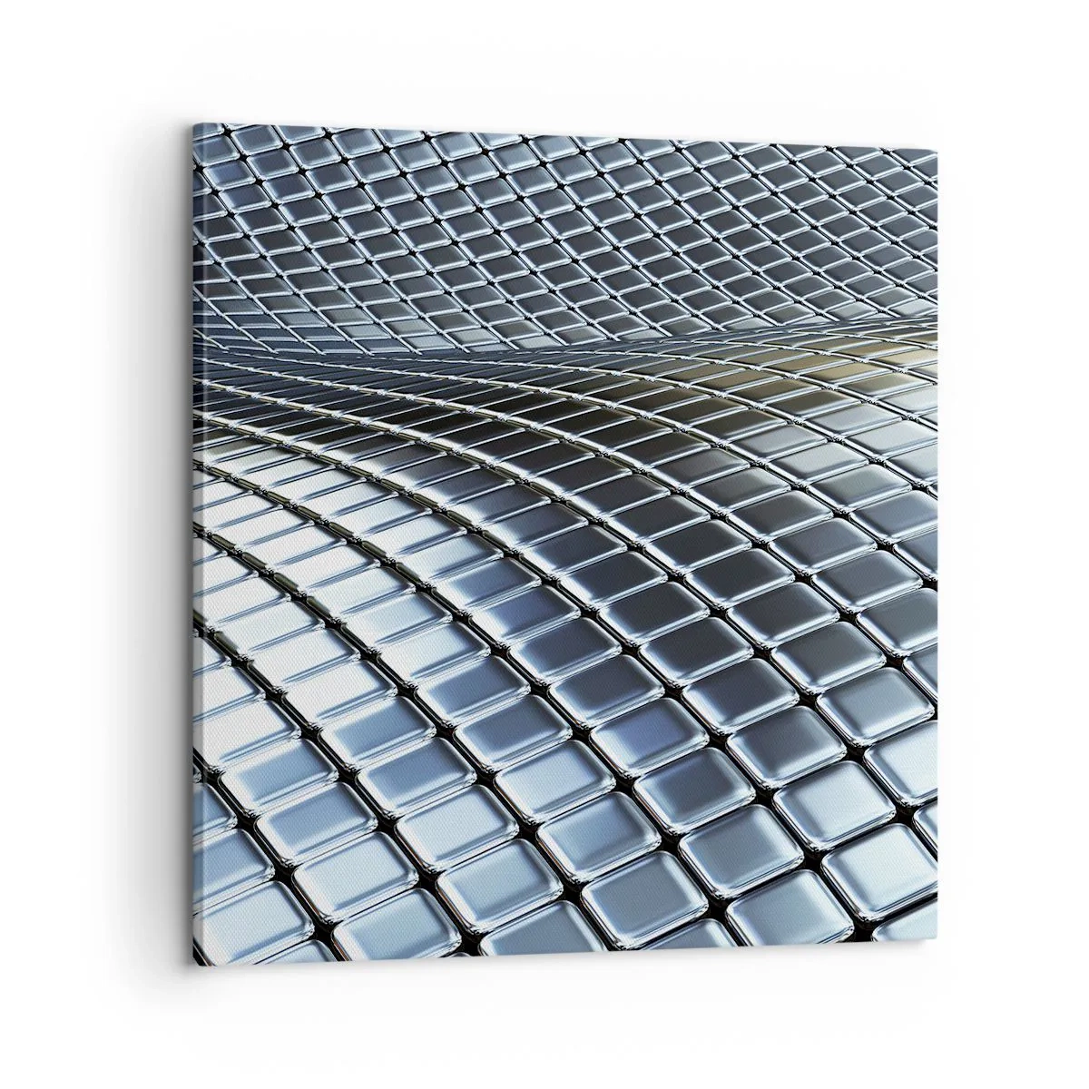 Vászonkép - Fémes ezüst hullám - 60x60 cm