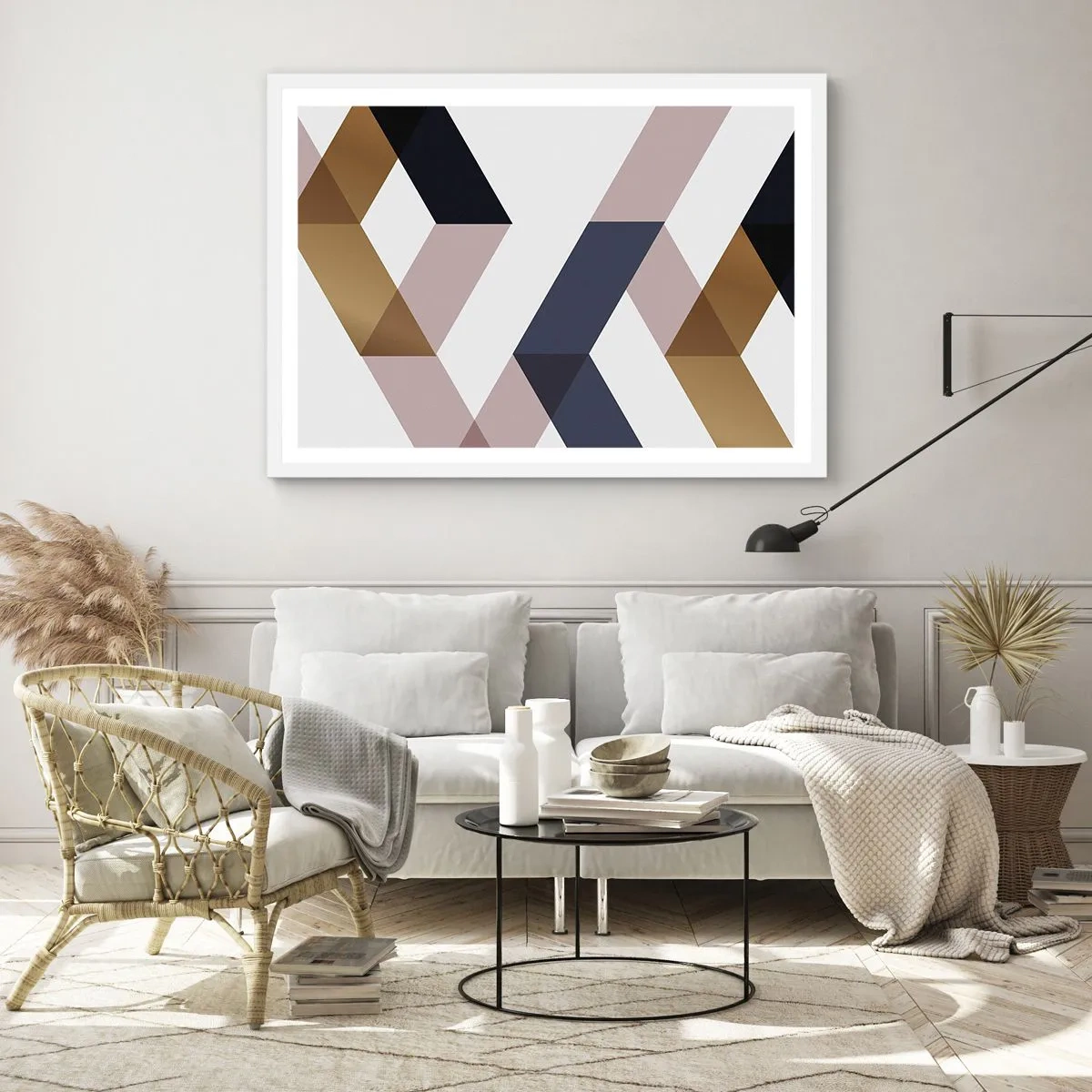 Poszter fekete keretben - Síkok és szögek - 70x50 cm