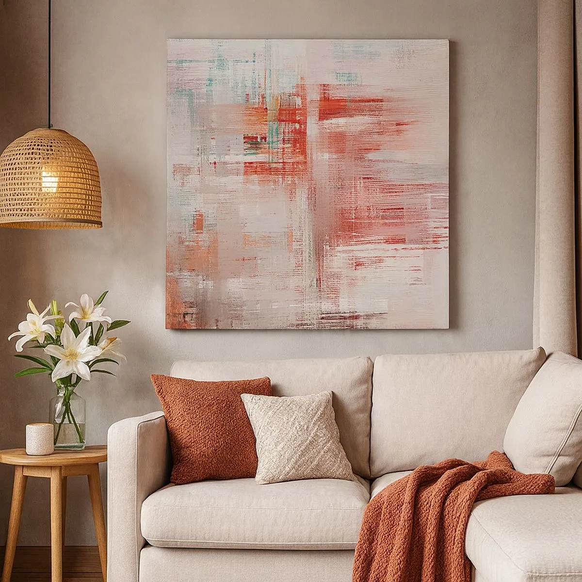 Vászonkép - Ködös. De rózsaszín - 30x30 cm