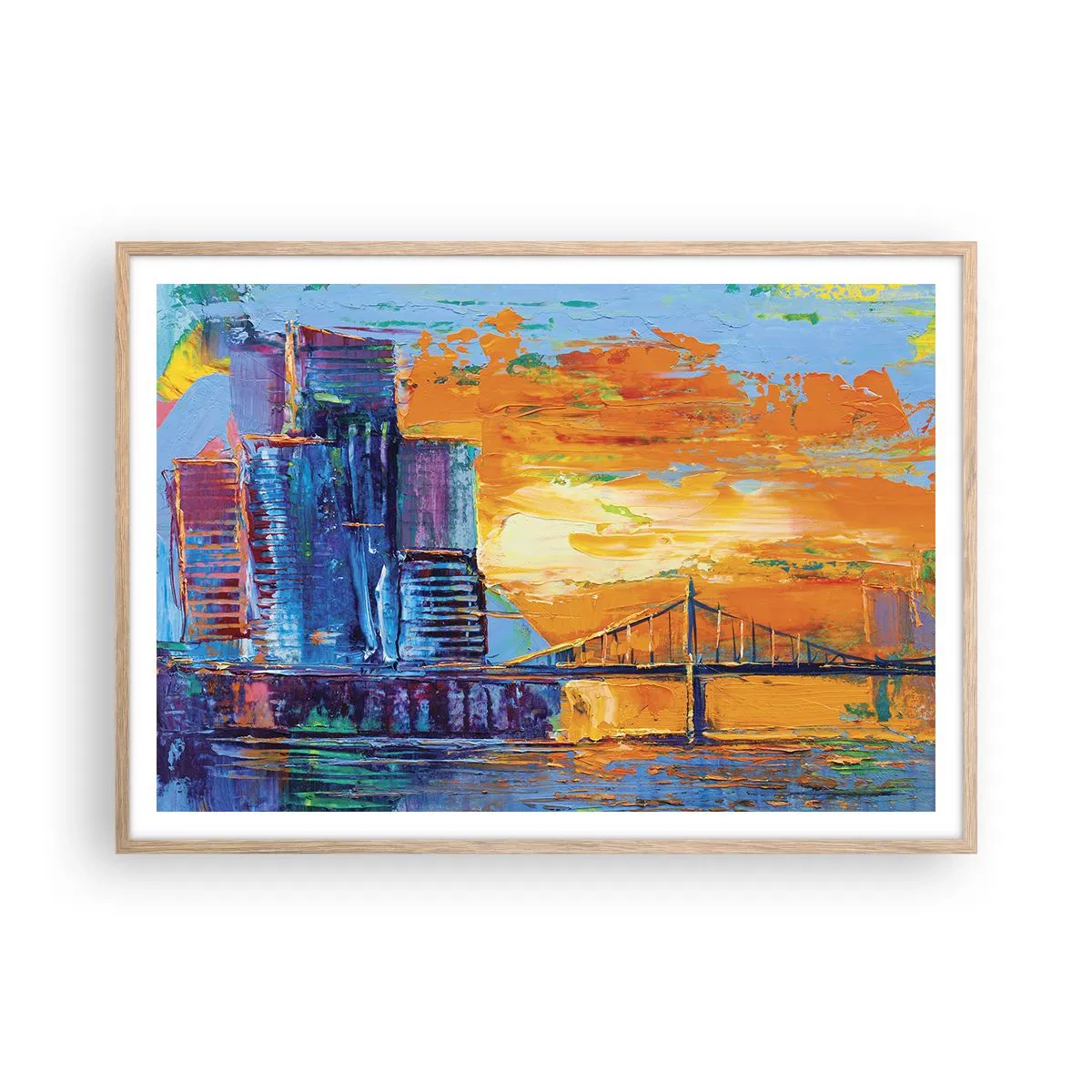 Poszter világos tölgy keretben - Kultúra és természet - 100x70 cm