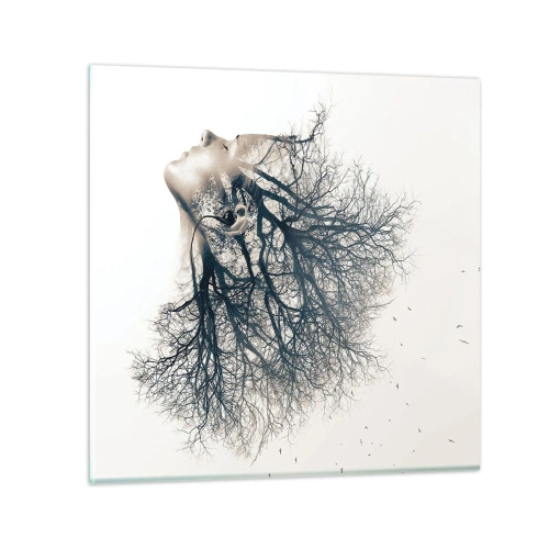 Üveg kép - Hallgatva a fa suttogását - 30x30 cm