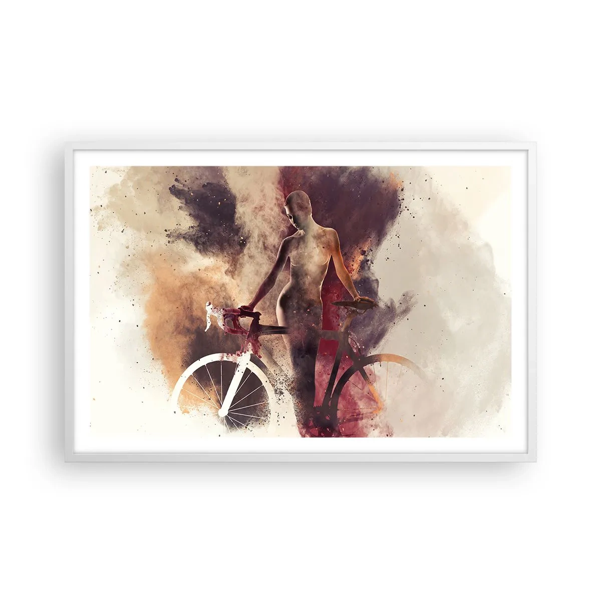 Poszter fekete keretben - Márvány formájú kerékpáros lélek - 91x61 cm