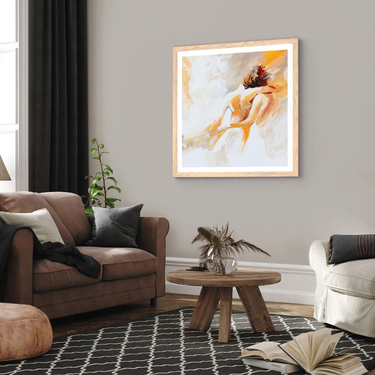 Poszter világos tölgy keretben - A közelség egében - 40x40 cm