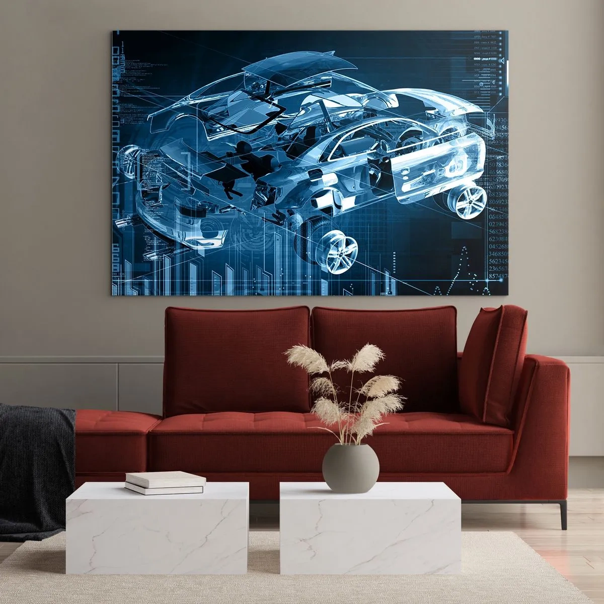 Üveg kép - Mérnöki anatómia - 120x80 cm