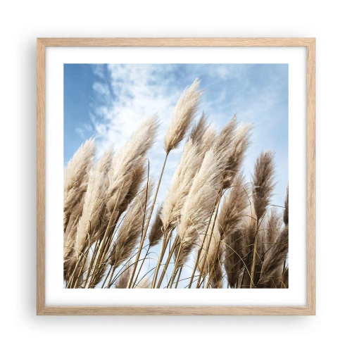 Poszter világos tölgy keretben - Napos és szeles simogatás - 50x50 cm
