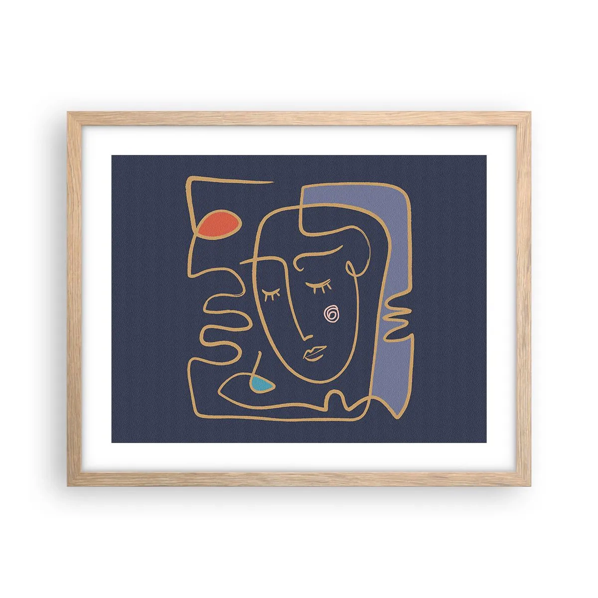 Poszter világos tölgy keretben - Álmodozásban - 50x40 cm